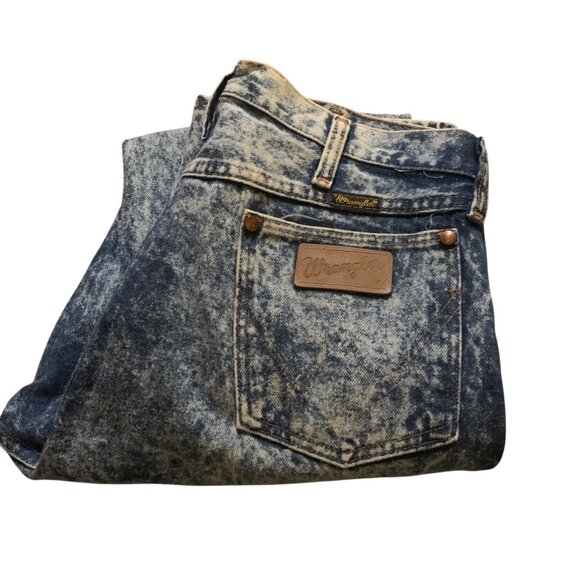 VTG Wrangler Men's Acid/Stone Wash Blue Jeans Size 32x32 Y2K Coastal Cowboy - Picture 3 of 10